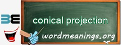 WordMeaning blackboard for conical projection